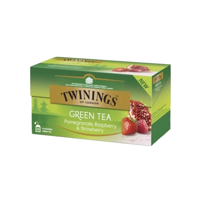 Ceai Verde Cu Aroma De Rodie Zmeura Si Capsuni Twinings 25x1.5g